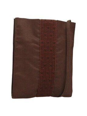 Authentic HERMES Her Line Shoulder Bag Canvas Brown